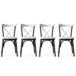 Hanah Home Ekol - 1334 V4 Juego de 4 sillas blancas